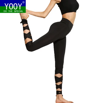 YOOY Femei Pantaloni de Yoga Sport Jambiere de Fitness Cross Talie Mare Dans Balet Bandaj Strâns Yoga Pantaloni Trunchiate Balerina Sport