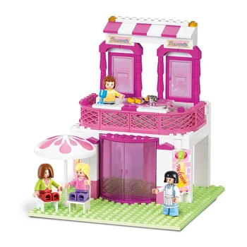 306pcs Roz Princess Castle Blocuri Casă de Jucărie DIY restaurant Romantic Bloc de Caramida Pentru Copii Fete Cadou de Ziua de nastere