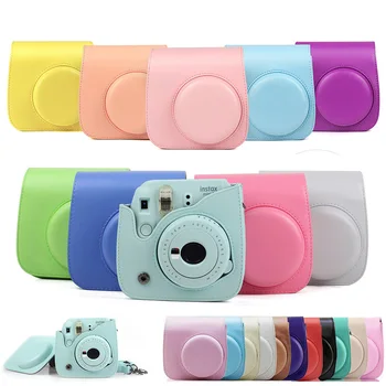 Calitate PU Piele de Caz aparatul pentru Fujifilm Instax Mini 9, Mini 8 Camera de Film Instant, 5 Culori Protector Geanta cu Curea de Umăr