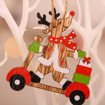 9pcs Santa Elan de Lemn Pandantive Craciun Ornamente pentru Pomul de Craciun 2021 Cadou de Anul Nou Noel Xmas Decor Acasă Navidad Decor