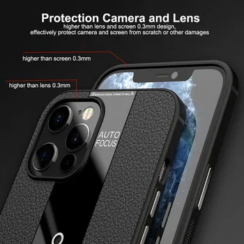 De lux Litchi Vene Silicon Telefon Caz Pentru iPhone 12 Pro Max Ultra-subțire Pictura TPU Acoperire Pentru iPhone 12 Mini-Capa Fundas
