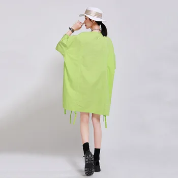[MEM] Femeile Verde Cordon Neregulate de Dimensiuni Mari Rochie Nouă Gât Rotund Jumătate mâneci Vrac se Potrivi Mareea Moda Primavara-Vara 2021 1W945