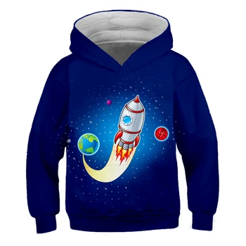 4-14 Ani copii 2020 Toamna și iarna copil Astronaut vânzare fierbinte hanorace Copii print cu Gluga Baieti de moda de Îmbrăcăminte Haine