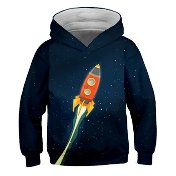 4-14 Ani copii 2020 Toamna și iarna copil Astronaut vânzare fierbinte hanorace Copii print cu Gluga Baieti de moda de Îmbrăcăminte Haine