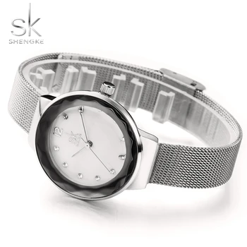 SK Noua Moda Femei Ceasuri din Oțel Inoxidabil de Argint Ceasuri de mână de Lux Doamnelor Pietre Ceas Cuarț Ceas 2020 Montre Femme