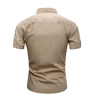 ZOGAA Cămăși Bărbați cu mânecă Scurtă în aer liber, Plus Dimensiune Militare de echipamente de Lucru din Bumbac Solid Casual T-shirt-uri All-meci Vrac Chic New
