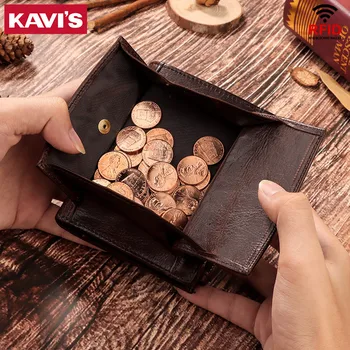 KAVIS RFID Portofele Barbati de Brand din Piele Scurt Portofel Mic Sac de Bani Masculin Portmonee Cu Titularul Cardului de remorcare Monedă Saci de Buzunar