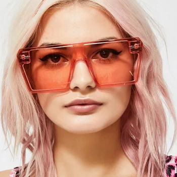 En-gros Supradimensionat ochelari de Soare Femei 2020 epocă Bomboane Culori nuante pentru femei en-gros ochelari de Soare Patrati mai mare parte de sex Feminin UV400