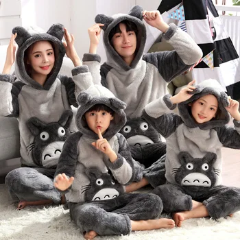 Pijamale crăciun Familie de Potrivire Haine Tati Tatăl și Fiul Tricouri de Iarna Familia Pulovere Tinuta Panda Monkey Desene animate Pijamale