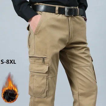 Bumbac Pantaloni Barbati Multi-buzunare Largi Bărbați Pantaloni Militare Pantaloni Casual, de Toamna si Iarna Armatei Pantaloni Joggers Plus Dimensiune 6XL 7XL