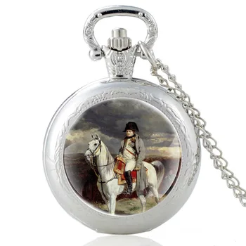 Napoléon Expeditia lui Napoleon Model Culoare Negru de Epocă Cuarț Ceas de Buzunar Bărbați Femei Pandantiv Colier de Ore Ceas Cadouri