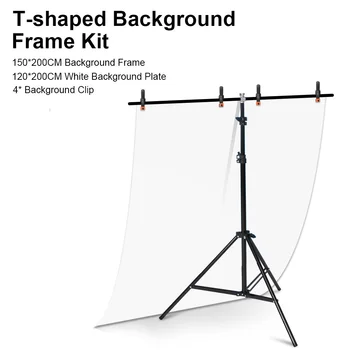 150x200cm Fotografie Fundal în formă de T de Fundal Cadru de sustinere Cu Sistem de 120X200cm Fundal Pentru studio foto