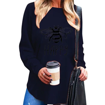 Femei Supradimensionat Tricou Scrisoarea Imprimate Tee Top Casual cu Maneci Lungi Pierde Timp Tee Top din Bumbac pentru Femei Îmbrăcăminte tricou 2020