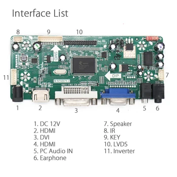 Yqwsyxl Control Board Monitor Kit pentru B154EW04 V. B VB B154EW04 V9 HDMI + DVI + VGA LCD ecran cu LED-uri Controler de Bord Driver