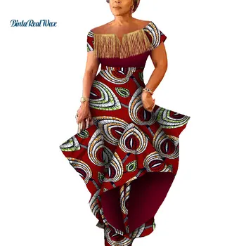 Moda Bazin Riche Ciucure Rochie Plus Dimensiune Rochie cu Bule din Africa de Imprimare Rochii pentru Femei Vestidos Africa de Ankara Îmbrăcăminte WY5069