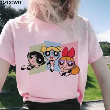 Vară Nouă Casual Roz pentru Femei T-shirt Ulzzang Streetwear Kawaii Desene animate Prietenii Tricou coreean Topuri Harajuku Tricou Maneca Scurta