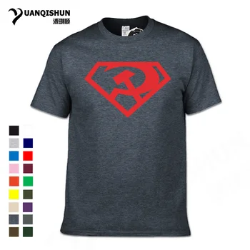 YUANQISHUN CCCP Roșu Comunist Superman T-shirt URSS Sovietice Calitate de Top Barbati din Bumbac Tricou 2018 Vară de Moda din rusia Cadou Tees