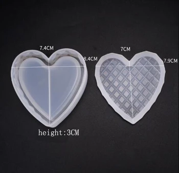 Cutie de depozitare mucegai forma de inima Biscuiți suprafață de Rășină de Silicon Mucegai de Luare de Bijuterii DIY instrument UV rășină epoxidică Cutie de mucegai silicon