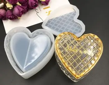 Cutie de depozitare mucegai forma de inima Biscuiți suprafață de Rășină de Silicon Mucegai de Luare de Bijuterii DIY instrument UV rășină epoxidică Cutie de mucegai silicon