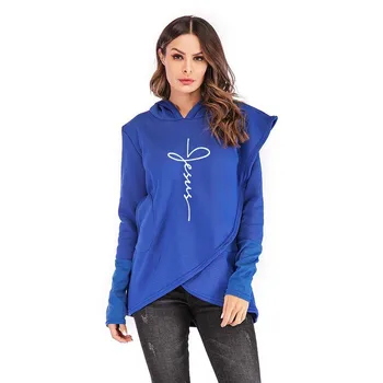 2020 Toamna Iarna Femei Hanorace Bluze Bluze Casual Isus Credința Print Hoodie Pulover Cald de Crăciun Kawaii Tricoul 5XL