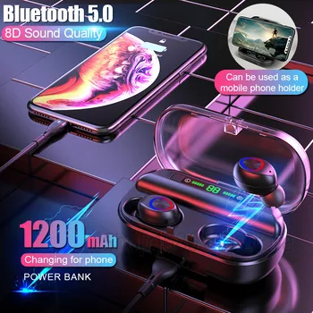 TWS Căști fără Fir Bluetooth 5.0 Căști Putere Display Touch Control Sport Căști Stereo Căști setul cu Cască de Încărcare Cutie