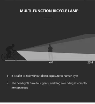 10W 800LM 2 T6 LED Biciclete Lumina 6 Moduri USB Reîncărcabilă Putere de Afișare MTB Drum de Munte cu Bicicleta Față Lampă de Echipamente de Ciclism