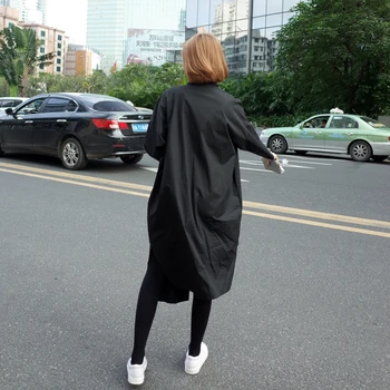Femei alb t-shirt negru lung înapoi high low lungi tricou femei casual lenjerie de pat din bumbac bluza doamnelor bluza stil coreean