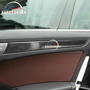 Pentru Audi A4 A5 Q5 B8 09-16 4x Fibra de Carbon Ușă Interioară Laminat Bandă tapițerie