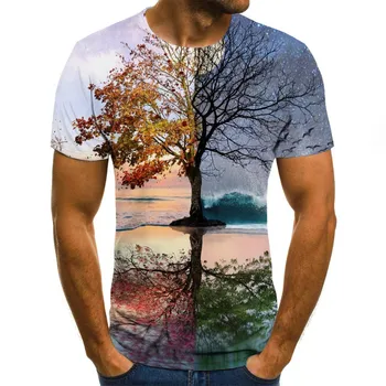 Oameni noi 3D tricou Casual cu Maneci Scurte O-Gât Moda Natura Imprimate 3D tricou Barbati Teuri de Înaltă Calitate de Brand tricou hombre