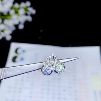 KJJEAXCMY Fine Bijuterii argint 925 incrustat încrustat Mosang Diamant doamnelor cercei știfturi de ureche clasic de sprijin de detectare