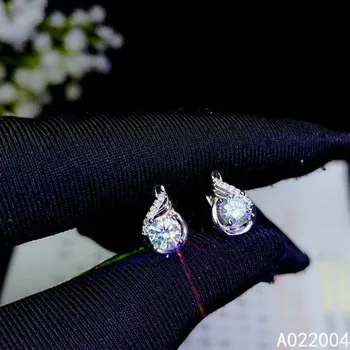 KJJEAXCMY Fine Bijuterii argint 925 incrustat încrustat Mosang Diamant doamnelor cercei știfturi de ureche clasic de sprijin de detectare