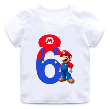 Super Număr de 1-9 Scrisoare de Imprimare Băieți/Fete tricou Copii Cadou de Ziua Fericită Numărul Haine Copii de Desene animate T-shirt,ooo5233
