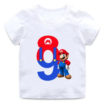 Super Număr de 1-9 Scrisoare de Imprimare Băieți/Fete tricou Copii Cadou de Ziua Fericită Numărul Haine Copii de Desene animate T-shirt,ooo5233