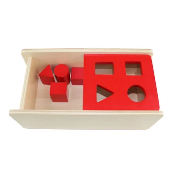 Montessori copil Jucărie Cutie Cu Capac Flip-4 Forme din Lemn de Învățare de Învățământ Preșcolar de Formare Brinquedos Juguets 24 luni