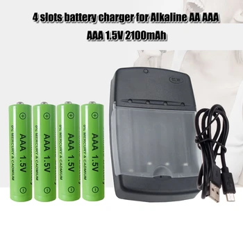 AAA Alcaline de 1,5 V baterie Reîncărcabilă baterie 2100mah + super-rapid 4 cheenl AA/AAA încărcător poate încărca baterii alcaline