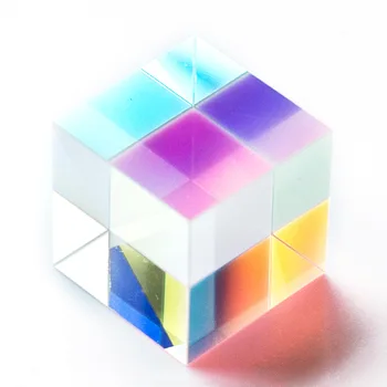 Cubic de culoare crystal prism optic șase fețe de prismă lumina de cristal cubic fascicul obiectiv instrumentul experimental