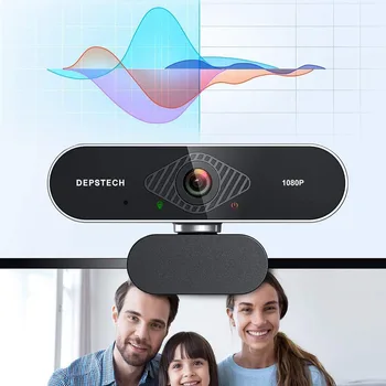 Depstech FHD 1080P Webcam 360° Rotație cu Reducere a Zgomotului Microfon Pentru transmisiunea Live Video de Asteptare Conferință Studiu Online de D04
