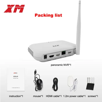 XM JPN1-W 5MP/4MP/3MP panoramică de 360 de grade VR 4CH inteligent WIFI mini NVR suport ONVIF P2P rețea wireless IP camera