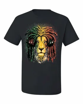 Rasta Leu Cu Căști T-Shirt Reggae Nefumători Jamaica 420 Tee Topuri Tee Tee Shirt