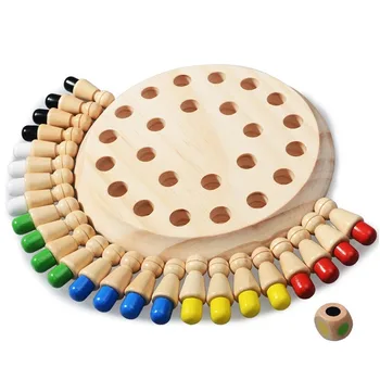 Copii Din Lemn Meci De Memorie Stick Joc De Șah Jucărie Distractiv De Bord Bloc Montessori Pentru Copii De Învățământ De Partid Joc Capacitatea Cognitivă