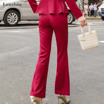 Lenshin Flare Pantaloni Pantaloni de Vara Uzura de Muncă Full-Length pentru Femei Subțire de sex Feminin Office Lady Style