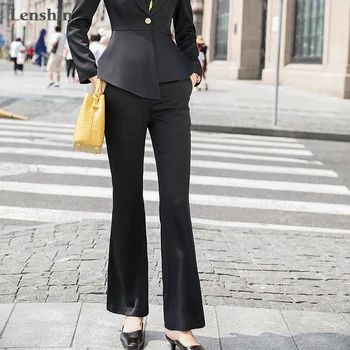 Lenshin Flare Pantaloni Pantaloni de Vara Uzura de Muncă Full-Length pentru Femei Subțire de sex Feminin Office Lady Style
