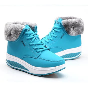 Platforma Cizme de Zapada pentru femei Cizme pentru Femei Pluș Cald Glezna Wedge Cizme de Iarnă Pantofi pentru Femeie Botine Femei Cizme de Iarna Non-alunecare Papuceii