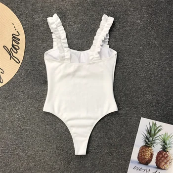 JCSWIM-O singură Bucată de Costume de baie Bikini Femei Împinge Până În 2020 Sexy Solid Zburli costume de Baie Femei de Vară Costum de Baie Nou Brazilian Bodysuit