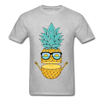 Sărbători fericite Bărbați T-Shirt Interesant Tricou Student 90 de benzi Desenate Fructe Tropicale Modele Teuri Galben Ananas Cu ochelari de Soare