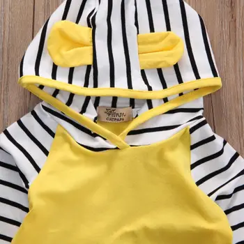 Copil nou-născut Băieți Fete Romper Hanorac Pantaloni cu Dungi cu Maneci Lungi hoodie pentru Sugari copii haine de Toamna