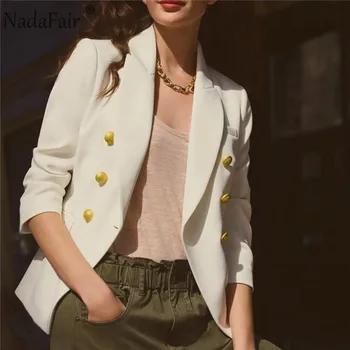 Nadafair Solid Slim Toamnă Femeie Sacou Elegant Singur Pieptul Munca De Birou Doamnă Haina De Iarna 2020 Moda Uza Femme Veste