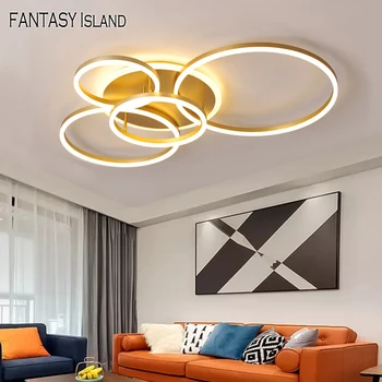 Luxul Modern de iluminat de tavan dormitor living plafon lampă de design inel de lumina plafon cu acrilice și panouri aluminiu plafonnier led