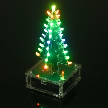 DIY pline de culoare Ușor de a Face Lumină LED-uri Acrilice Pom de Crăciun cu Muzică Electronică Kit de Învățare Modulul