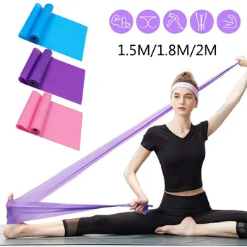 1,5 M-2M Yoga, Pilates, Stretch Rezistenta Band Exercitii de Fitness Banda de Antrenament sală de Gimnastică cu Echipamente de Interior Elastic Puterea de Formare Benzi